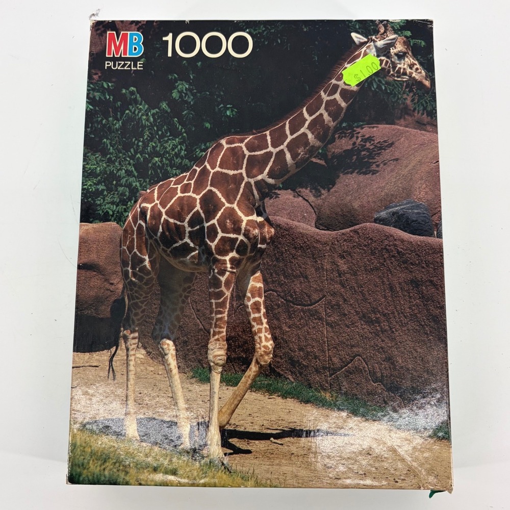 Vintage 1988 Milton Bradley Giraffe Nature Puzzle 1000 Piece 4091-13 20x26